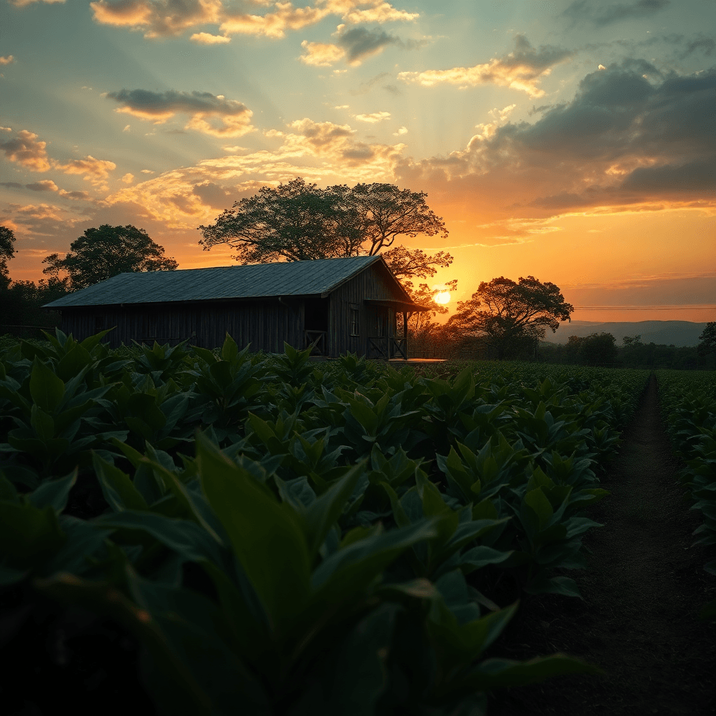 Tobacco fields background